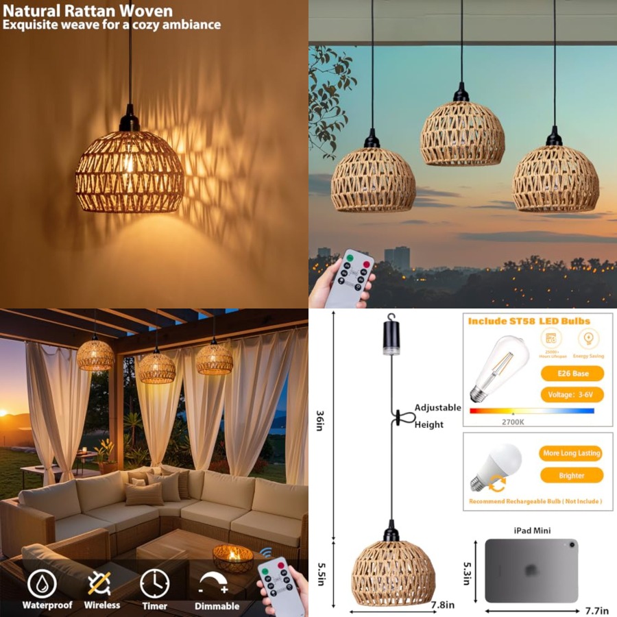 Outdoor Power For Gazebo - Battery Operated Hanging Outdoor Chandelier, Battery