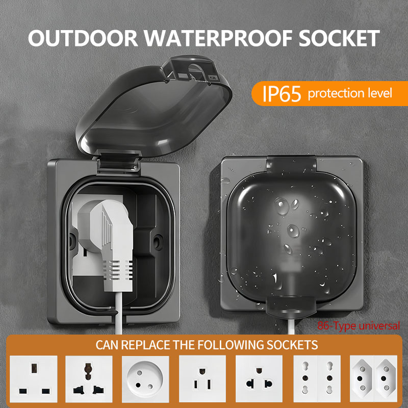 Outdoor Power Inlet Box - IP65 Waterproof Outdoor Socket, 16A High
