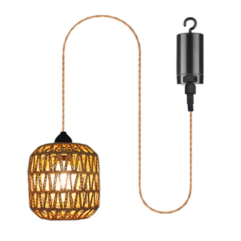 Outdoor Power For Gazebo - SHGO-Battery Powered Outdoor Chandelier, Woven Rattan
