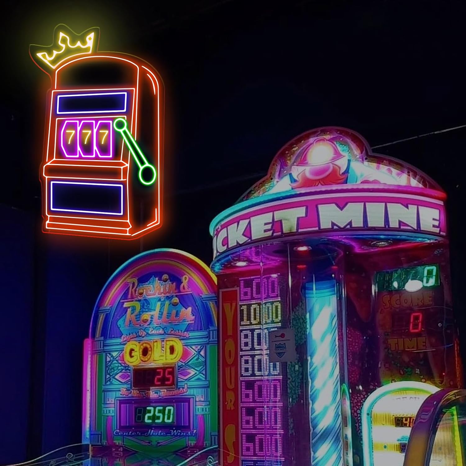 Slot Machine Neon Sign Game Ic - огляд і ціна Outdoor Power For Wedding