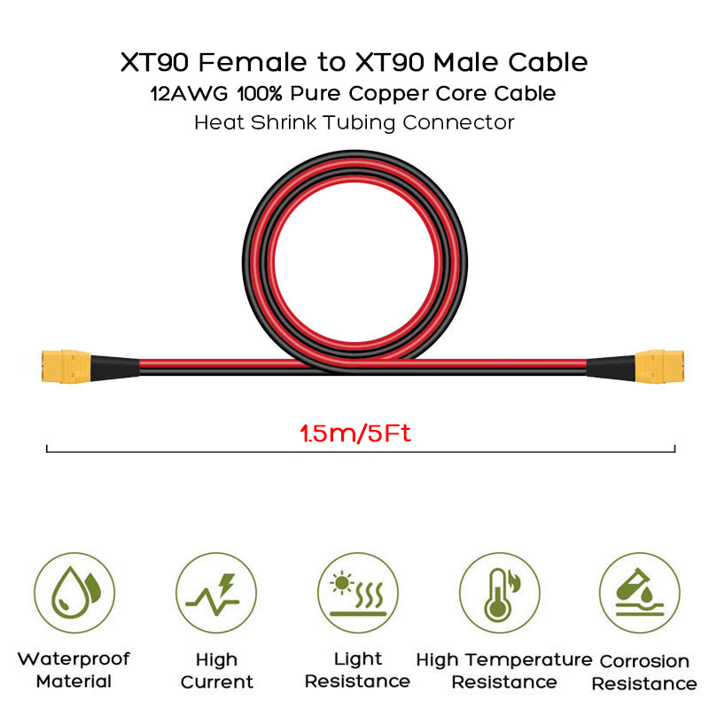 XT90 Male to XT90 Female Cable - огляд і ціна Outdoor Power Station