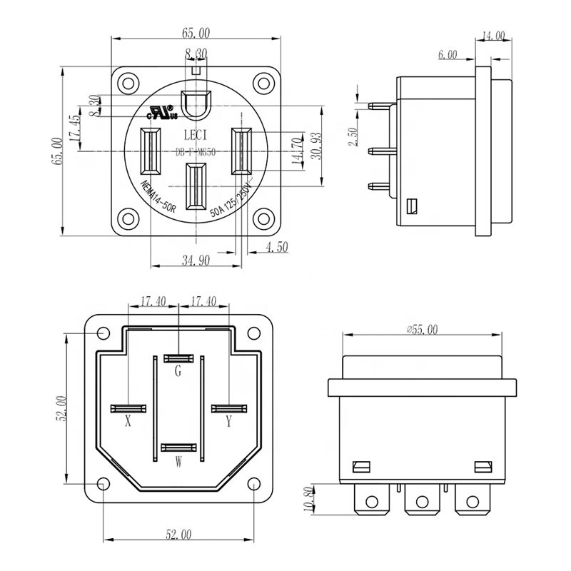 NEMA 14-50R Receptacle 50 Amp  - огляд і ціна Outdoor Power Inlet Box