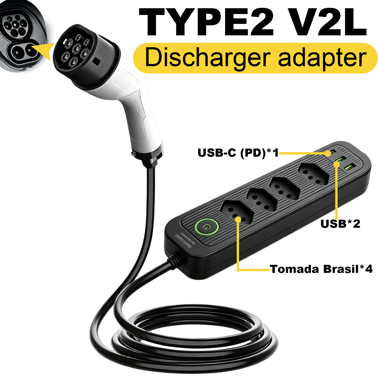 Type2 V2L Discharge Adapter 16 - огляд і ціна Outdoor Power Station