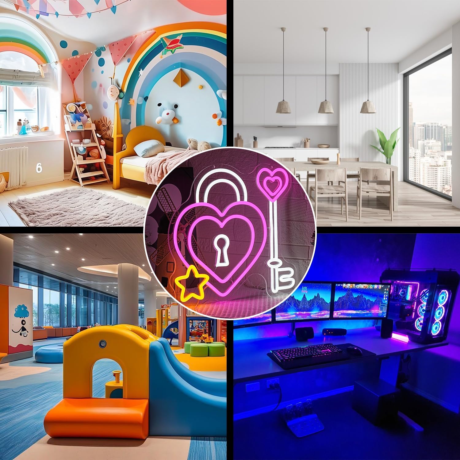 Heart Lock and Key Neon Sign D - огляд і ціна Outdoor Power For Wedding