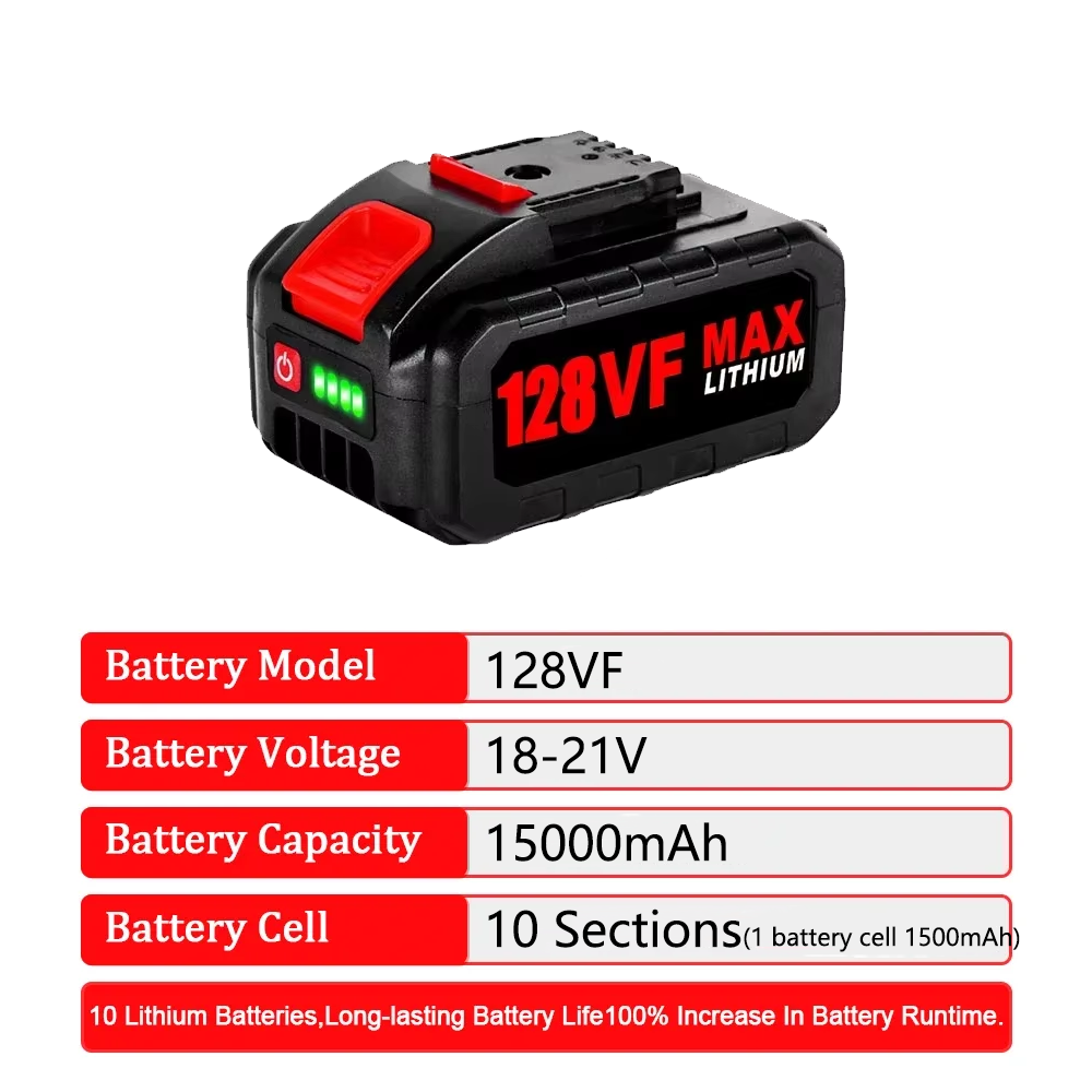 18V 21V 128VF 98VF Rechargeabl - огляд і ціна Electric Chainsaw Battery