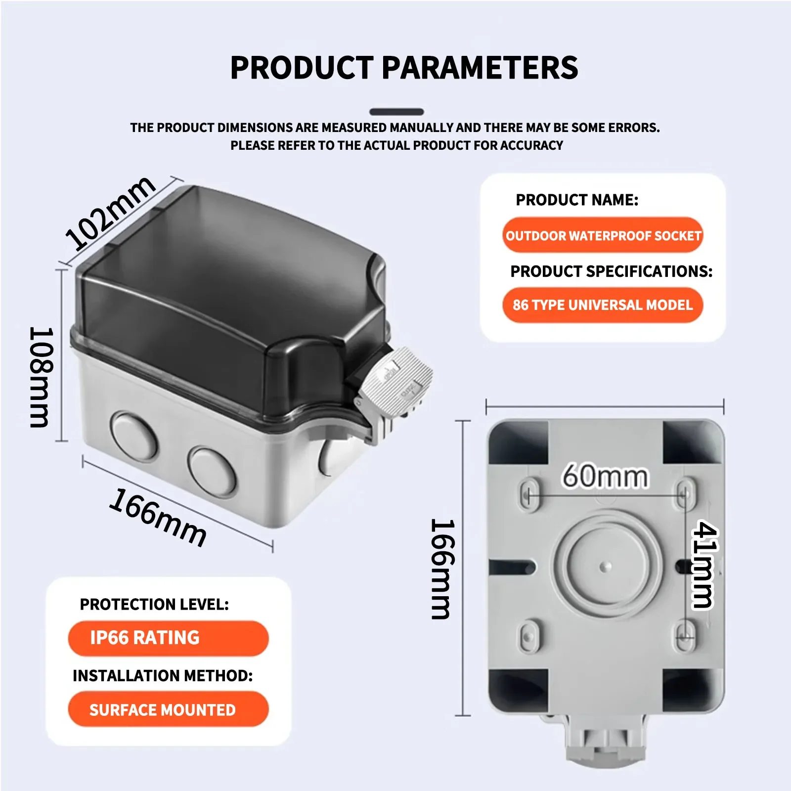 IP66 Outdoor Socket 220V EU So - огляд і ціна Outdoor Power Distribution Box