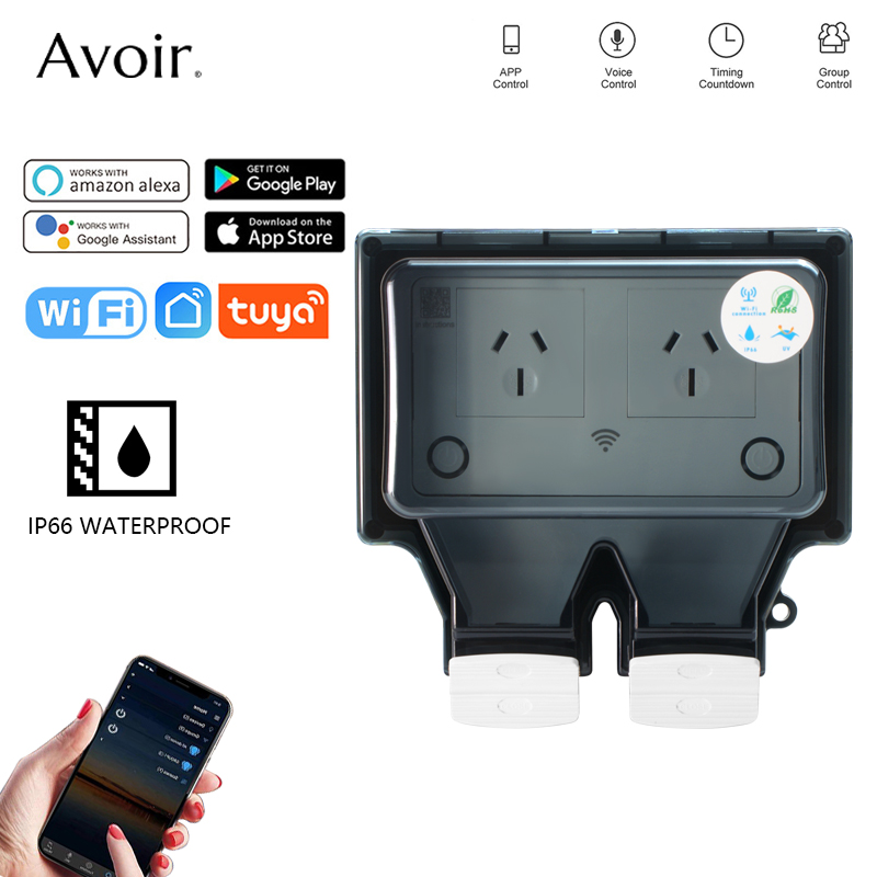 Avoir Tuya Wifi Waterproof Ele - огляд і ціна Outdoor Power Outlet With Remote Control