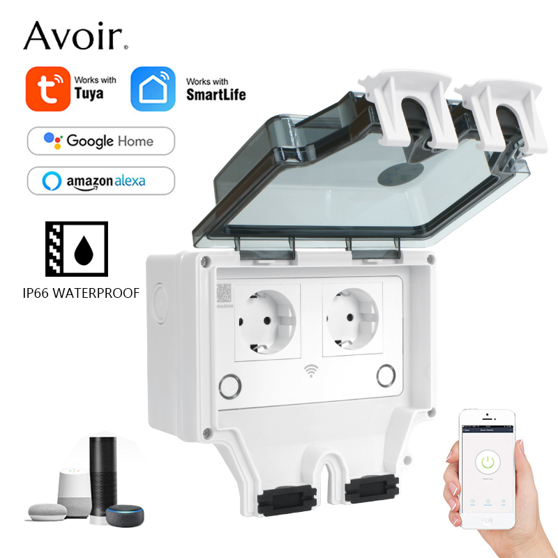 Avoir Tuya IP66 Waterproof Ele - огляд і ціна Outdoor Power Outlet With Remote Control