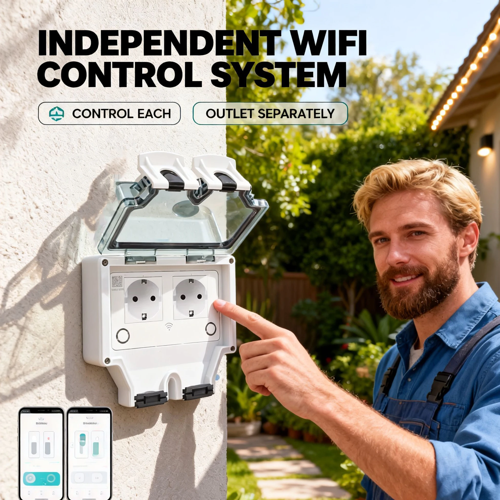 Tuya Waterproof Electrical Wal - огляд і ціна Outdoor Power Outlet With Remote Control
