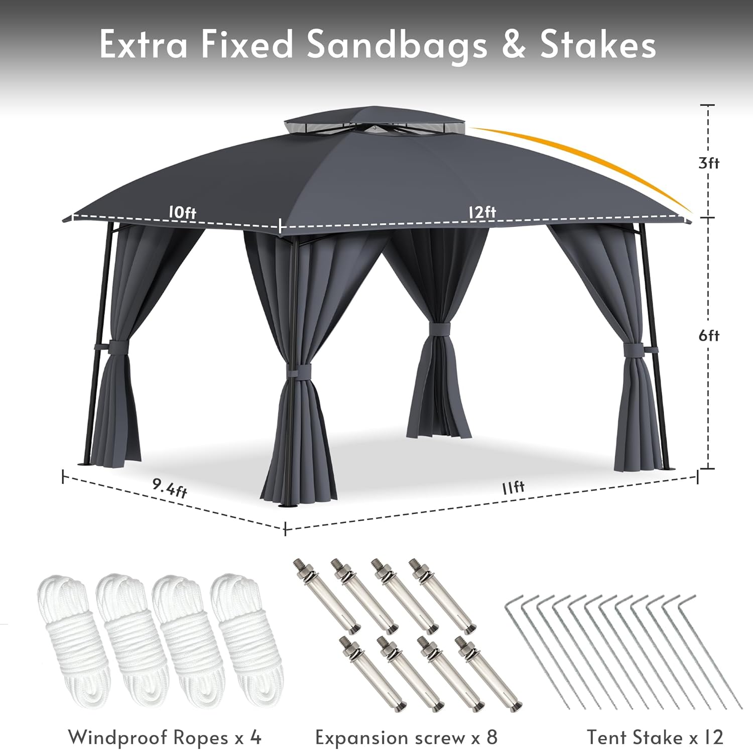 Outdoor Patio Gazebo 10x12 wit - огляд і ціна Outdoor Power For Gazebo